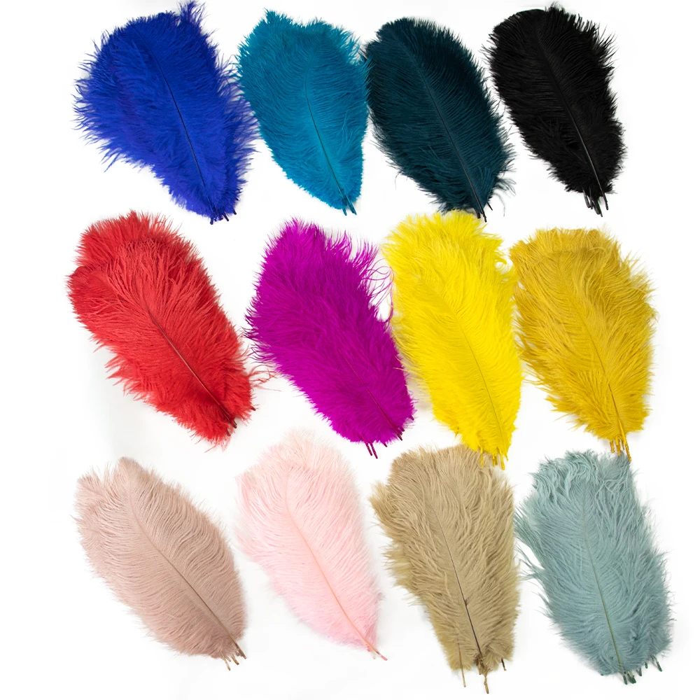 10Pcs Natural Colorful Ostrich Feathers 15-45cm Soft Fluffy Plumes for DIY Craft Wedding Table Centerpiece Party Home Decoration