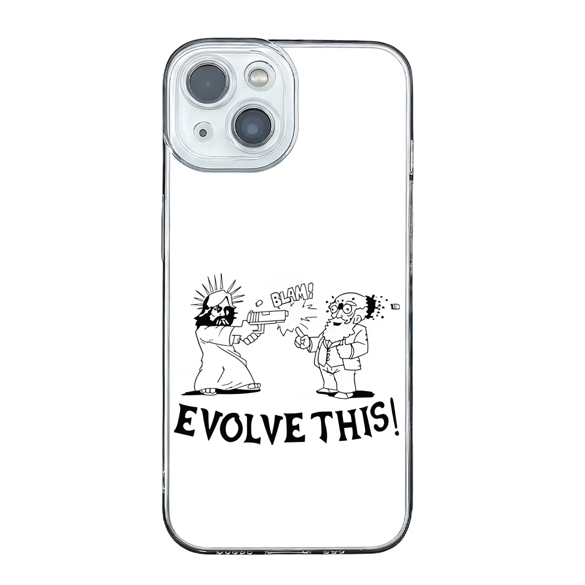 Nouvelle coque de protection antichoc Jesus And Darwin Evolve pour iPhone 17 16 15 14 13 12 11