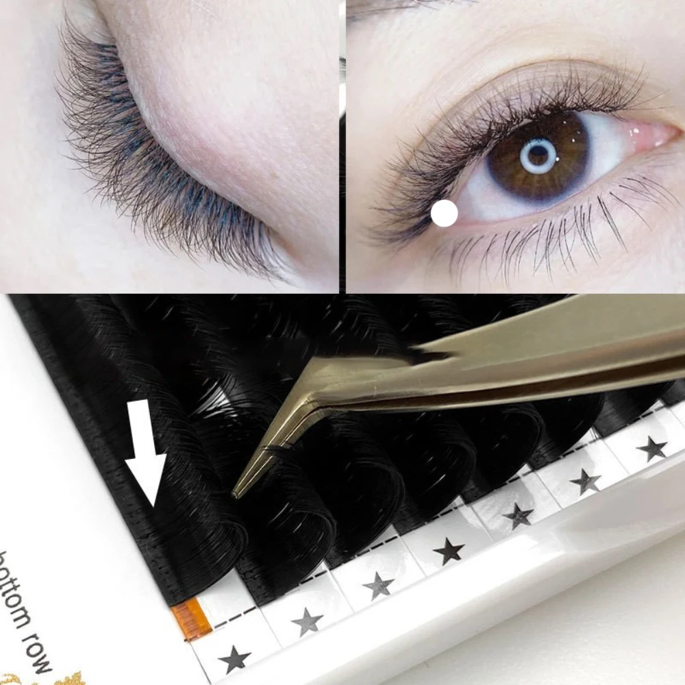

Handmade Fans Volume Lashes DIY Extensions Multi-length Natural Soft C/D Curly Blooming False Eyelashes Makeup Supplies