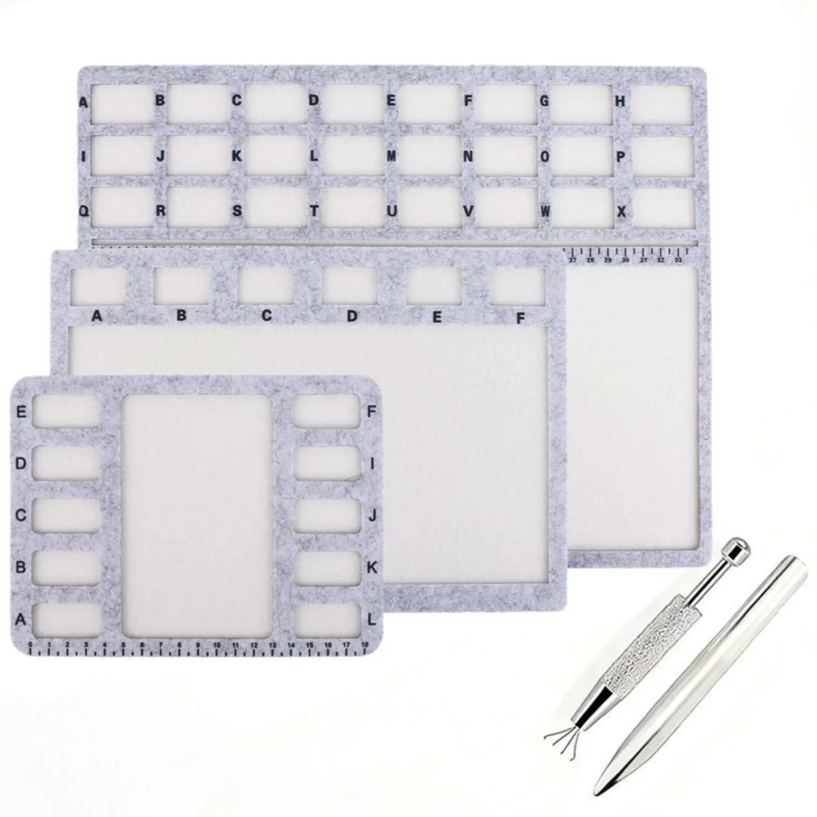 Compact Bead Stringing Tray Felt Surface Jewelry Making Board for Bracelet Necklace Beads Organizer Kit