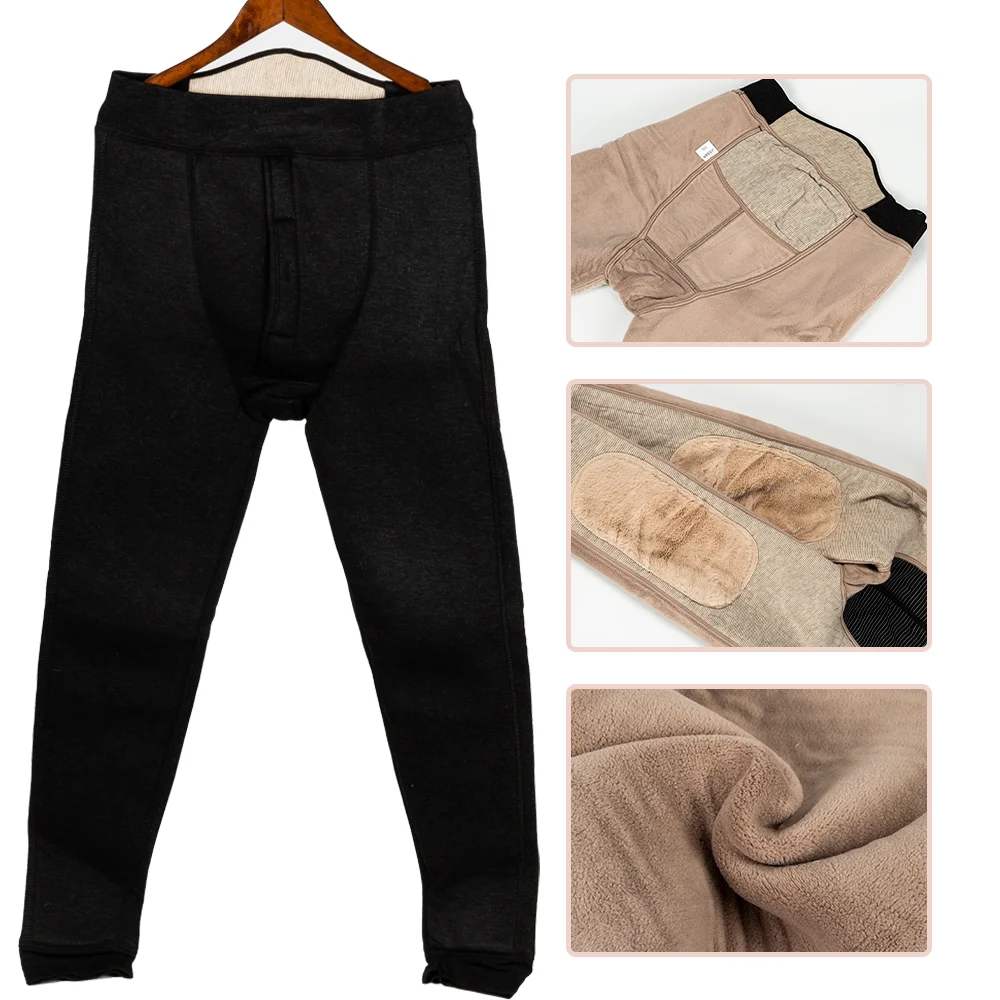 

-50℃ Men‘s Winter Warm Leggings Tight Man Long Johns Fleece Wool Warm Underwear Elastic Tights Male Thermal Warm Pants Trousers