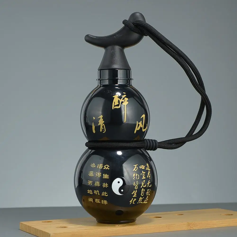 Chinese Retro Gourd Water Bottle - Large Capacity Leak-proof Sports Drinking Cup with King Wukong Design, Solves Outdoor Water