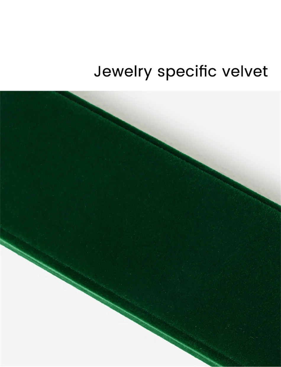 Oirlv Samt-Ringbox, Edelstein-Grün, Schmuckbox-Set, Hochwertige Verpackungsbox für Ringe, Ohrringe, Halsketten, Armbänder, Anpassbar – Detail 6