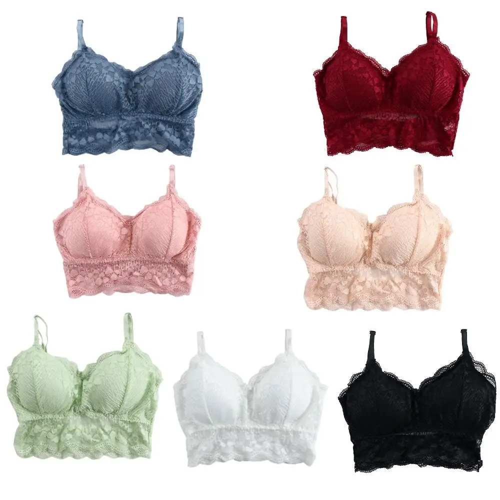 All-Match Pure Fashion Design Nylon Inside Clothes Lace Heart Women Camisoles U-Shape Bras Sexy Tanks Bralette Crop Top