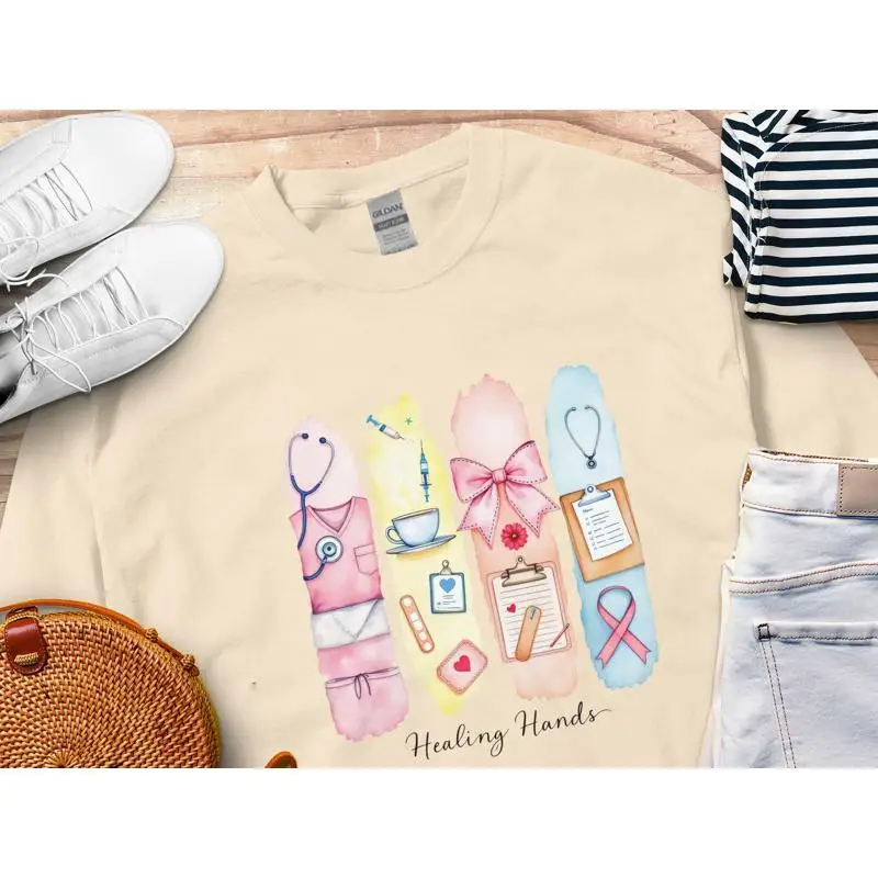 

Healing Hands Nurse T Shirt Life SweaT Cute Appreciation Clothing Healthcare Hero Trendy Nursing Top