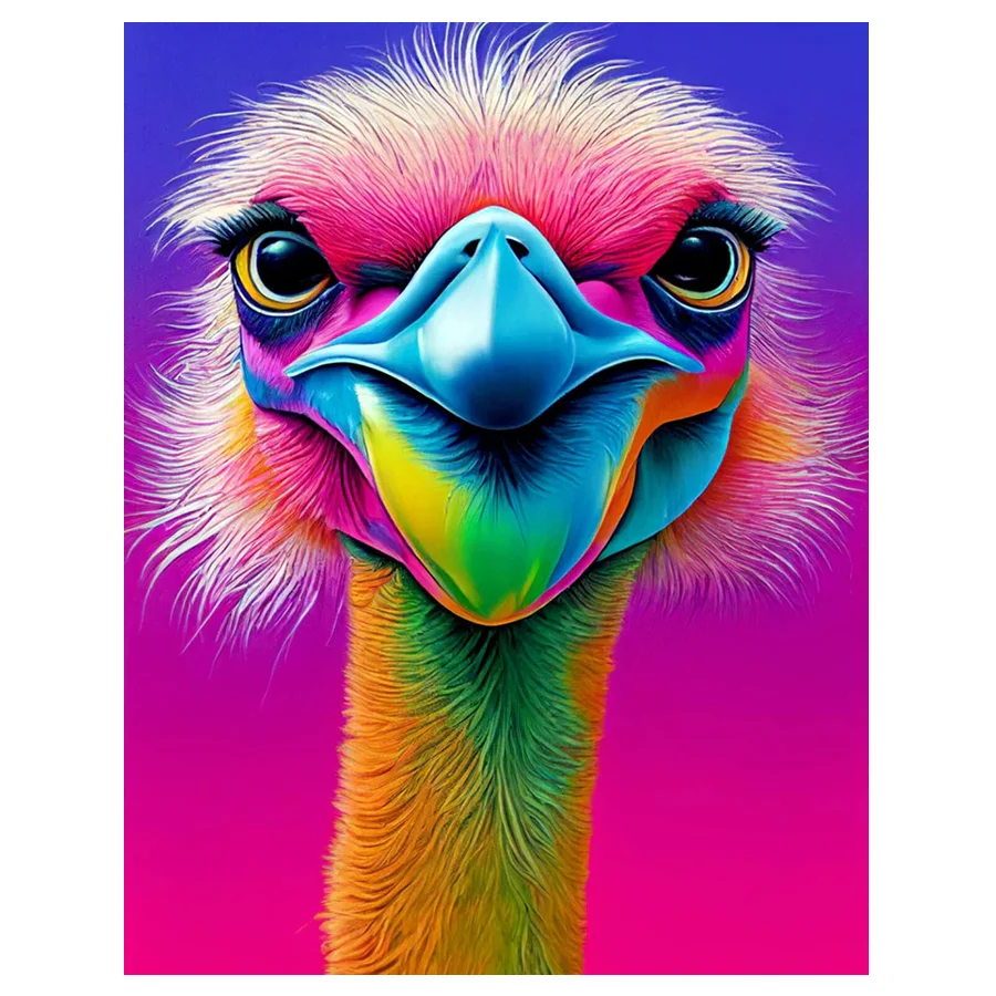 

Diamond Painting DIY Rainbow Ostrich Drill Embroidery Animal Cross Stitch Kit Diamond Mosaic Rhinestone Picture Handmade Craft