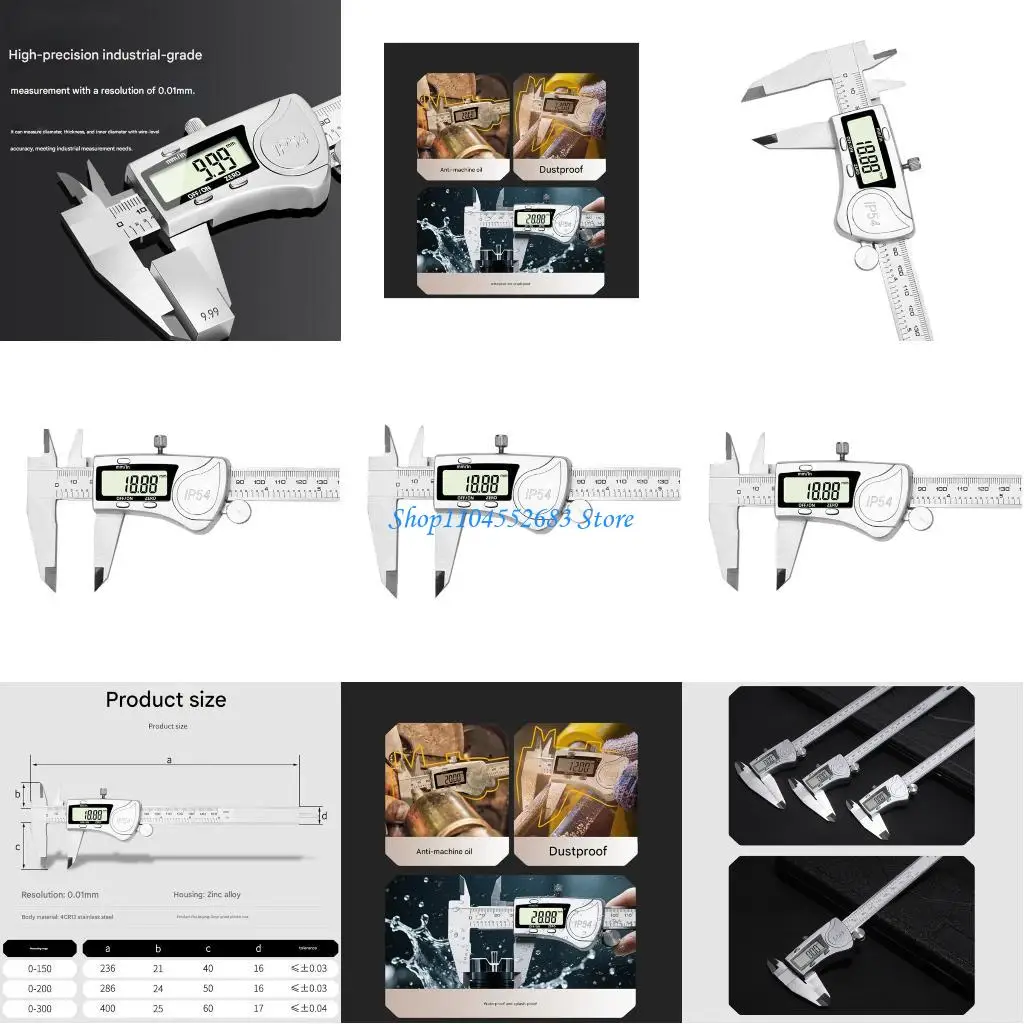 

Y6GD Electronic LCD Vernier Caliper For Technical Work 0.01mm Resolution Corrosion Resistant Stainless Steel Construction