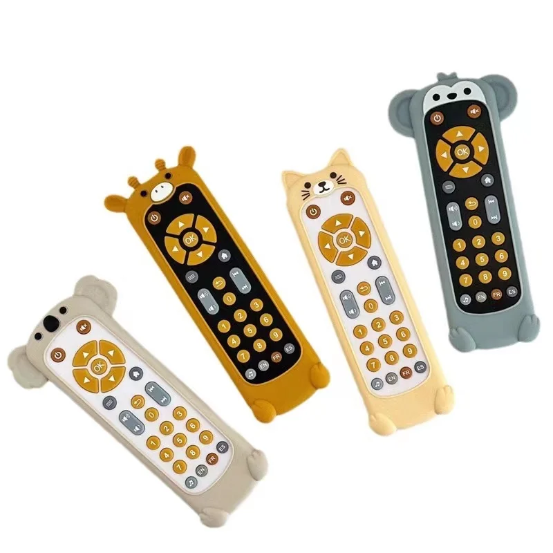 Baby Silicone TV Remote Control Cartoon Animal Children With Music Remote Control Early Education Cognitive Toys