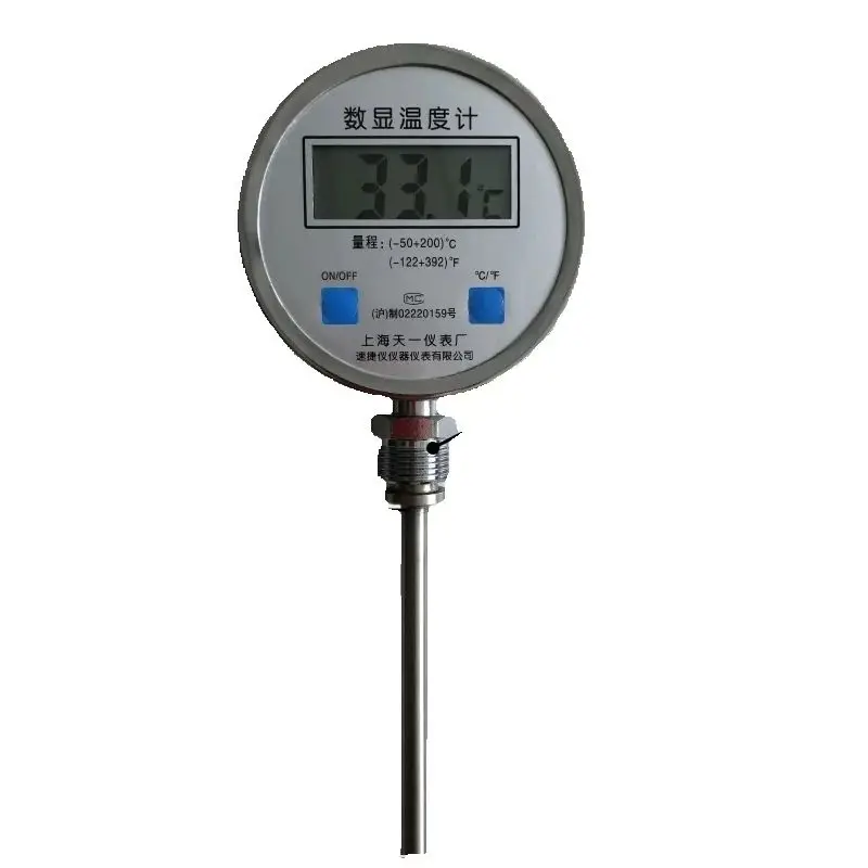 Digital bimetallic thermometer, digital industrial temperature strap probe, high-precision WST411 reactor water temperature