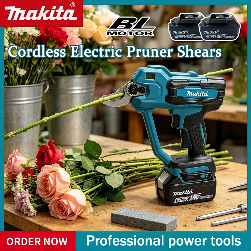 

Makita Cordless Electric Pruner Shears Brushless Electric Scissors Tree Bonsai Cutting Pruning Power Tool For Makita 18V Battery