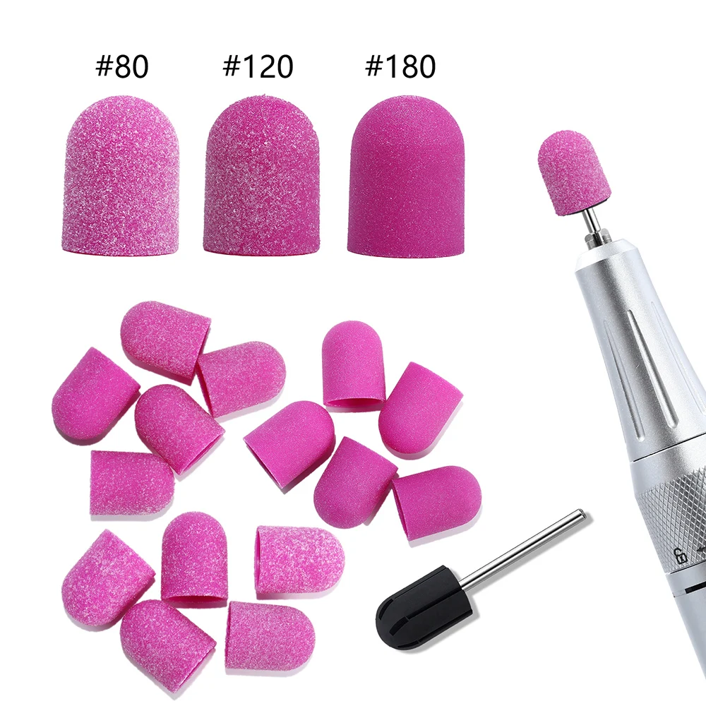 2 rozmiary taśm szlifierskich Block Cap Profesjonalne narzędzie do pielęgnacji stóp do pedicure Grit Nail Sanding Caps Elektryczne wiertarki do paznokci z prezentem