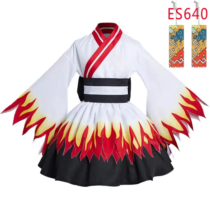 Disfraz de Demon Slayer para mujer, kimono Lolita Kamado Nezuko, kimonos japoneses, vestido de Carnaval de encaje de Anime