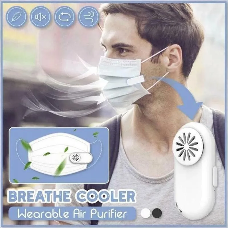 Portable  Mini Fans Reusable Fan for Face Mask Clip-On Breathe Cooler Wearable Sports Cooling Air Filter USB Personal Exhaust