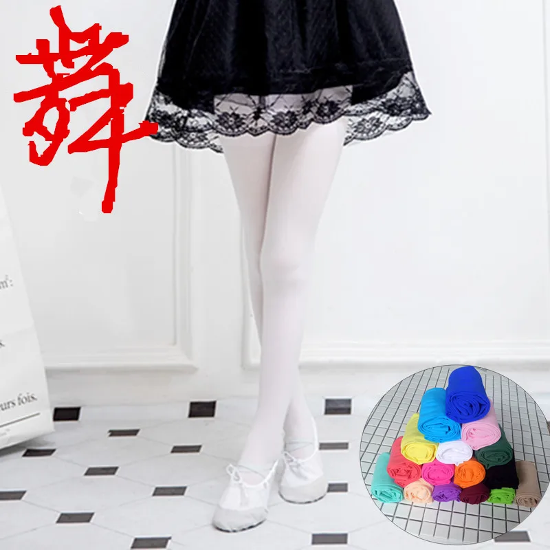 Girls Ballet Dance Tights for Kids 0-15Y Soft Velvet Pantyhose Fashion Solid Black White Stockings Baby Thin Section Tights