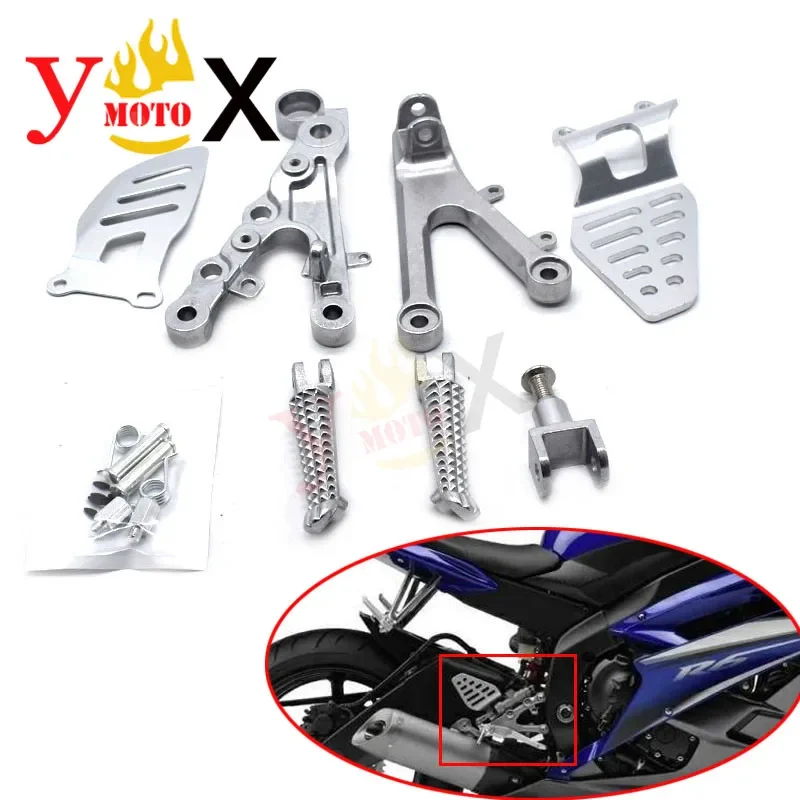 

Передние подножки для спортивного велосипеда, подножки для ног, педали с кронштейном для Yamaha YZF-R6 R6 YZFR6 2006-2016 2007 2008 2009 2010 2011 2012