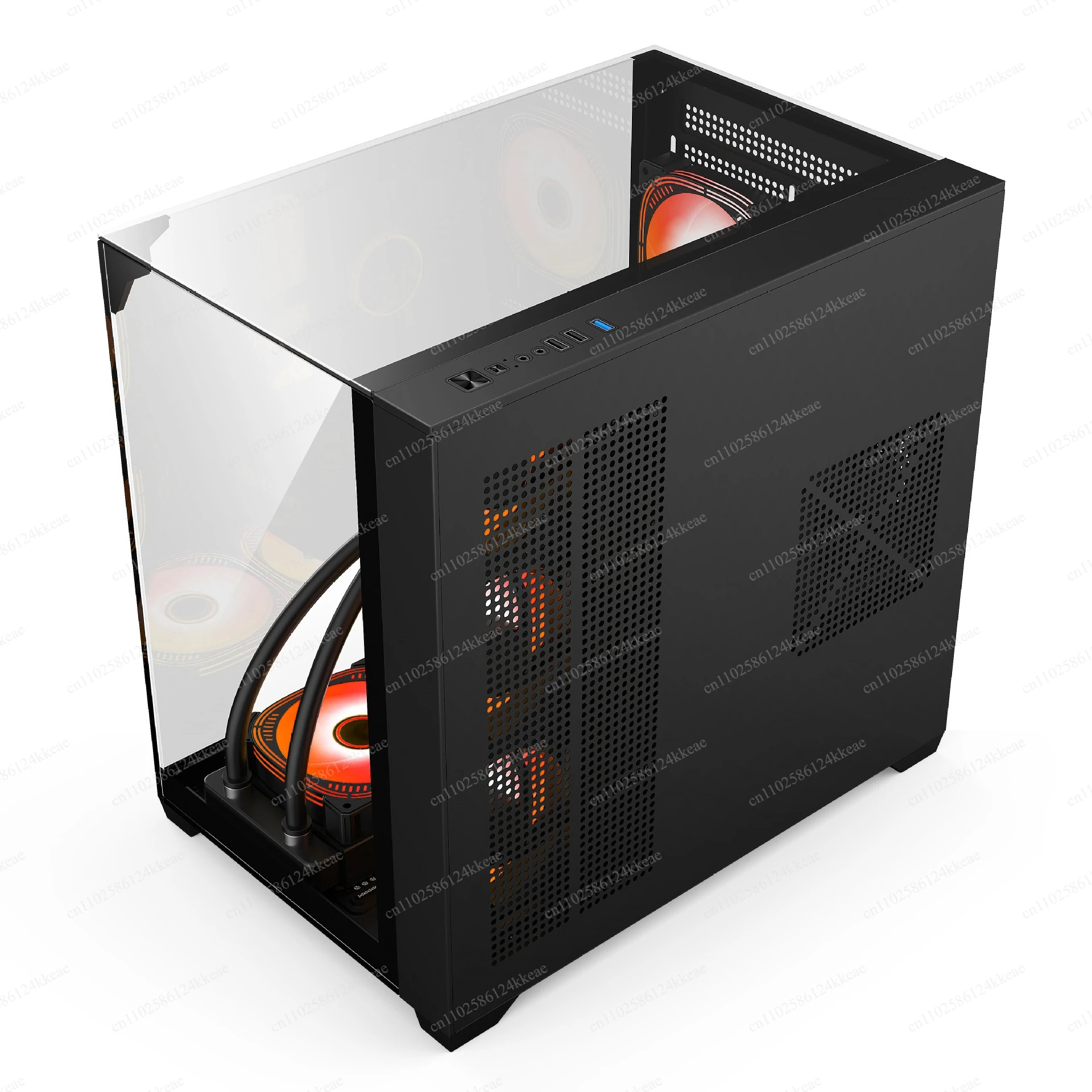 Columnless Desktop Case ATX Office Computer Three-Sided Glass Gaming Case