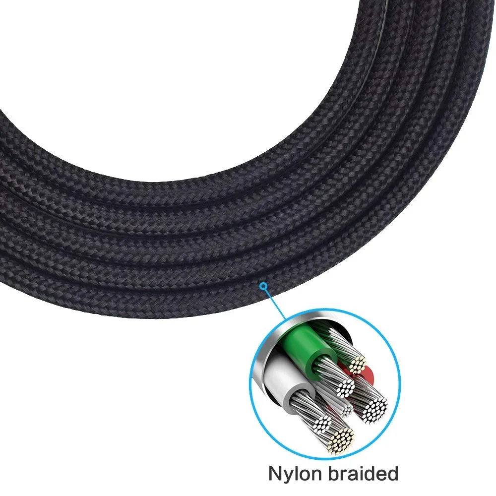 สายสายไฟต่อแบบถักแทนได้ของ OFC สำหรับเกม EPOS Sennheiser G4me หนึ่งศูนย์ GSP 350 500 550 600 601ชุดหูฟัง670 602