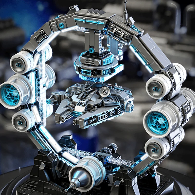 1196 ELEMENTÓW Kosmiczna Wojna Przyszłościowy Statek Kosmiczny Magnetyczne Klocki Konstrukcyjne Model z Oświetleniem Zabawka Edukacyjna Zestaw do Składania dla Dzieci Prezent