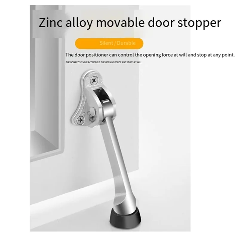 

Zinc Alloy Door Horseshoe Stop Free Stop Door Top Rubber Movement Sway Stopper Door Positioner-[Qahk]