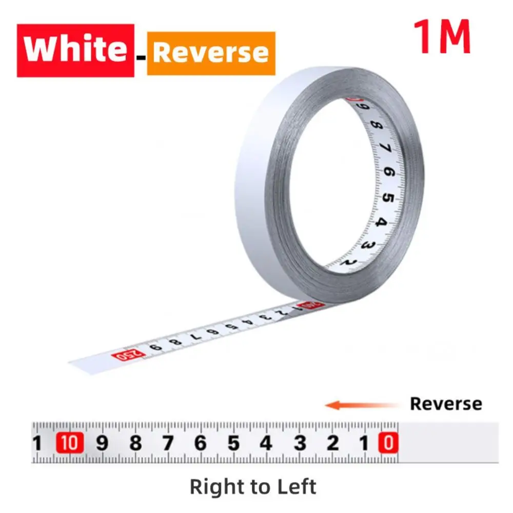 Self-Adhesive Measuring Tape 13MM Width Stainless Steel Metal Tape Measure 1/2/3 Meters Long Adhesive Backed Tape Ruler