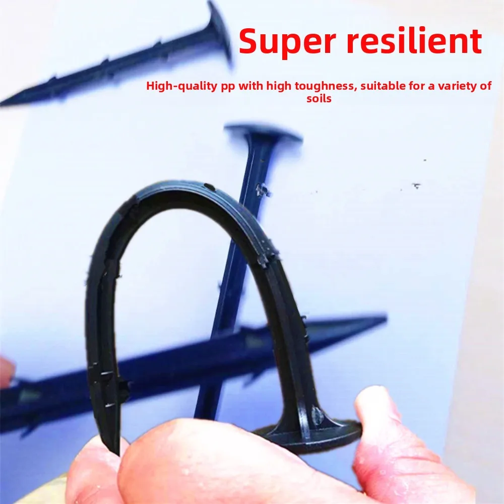 100pcs Grass-proof Cloth Floor Nails Weed Cloth Nails Gardening Orchard Grass-proof Black Plastic Floor