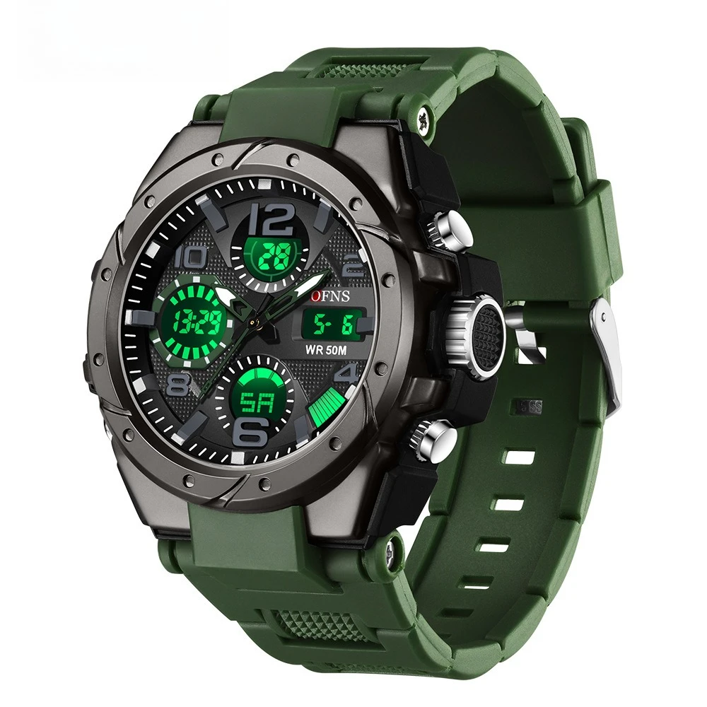 OFNS brand popular sports watch timing alarm clock student party watch multi-functional luminous electronic watch