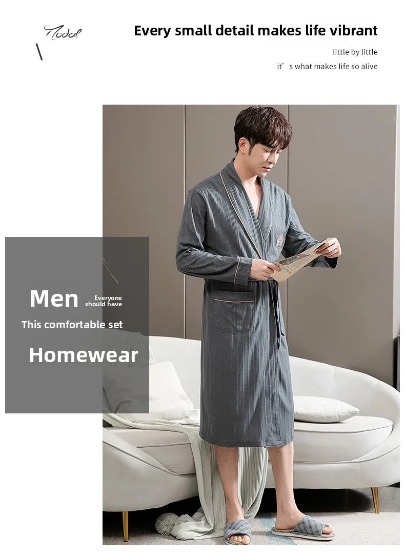 Bata para hombre de manga larga