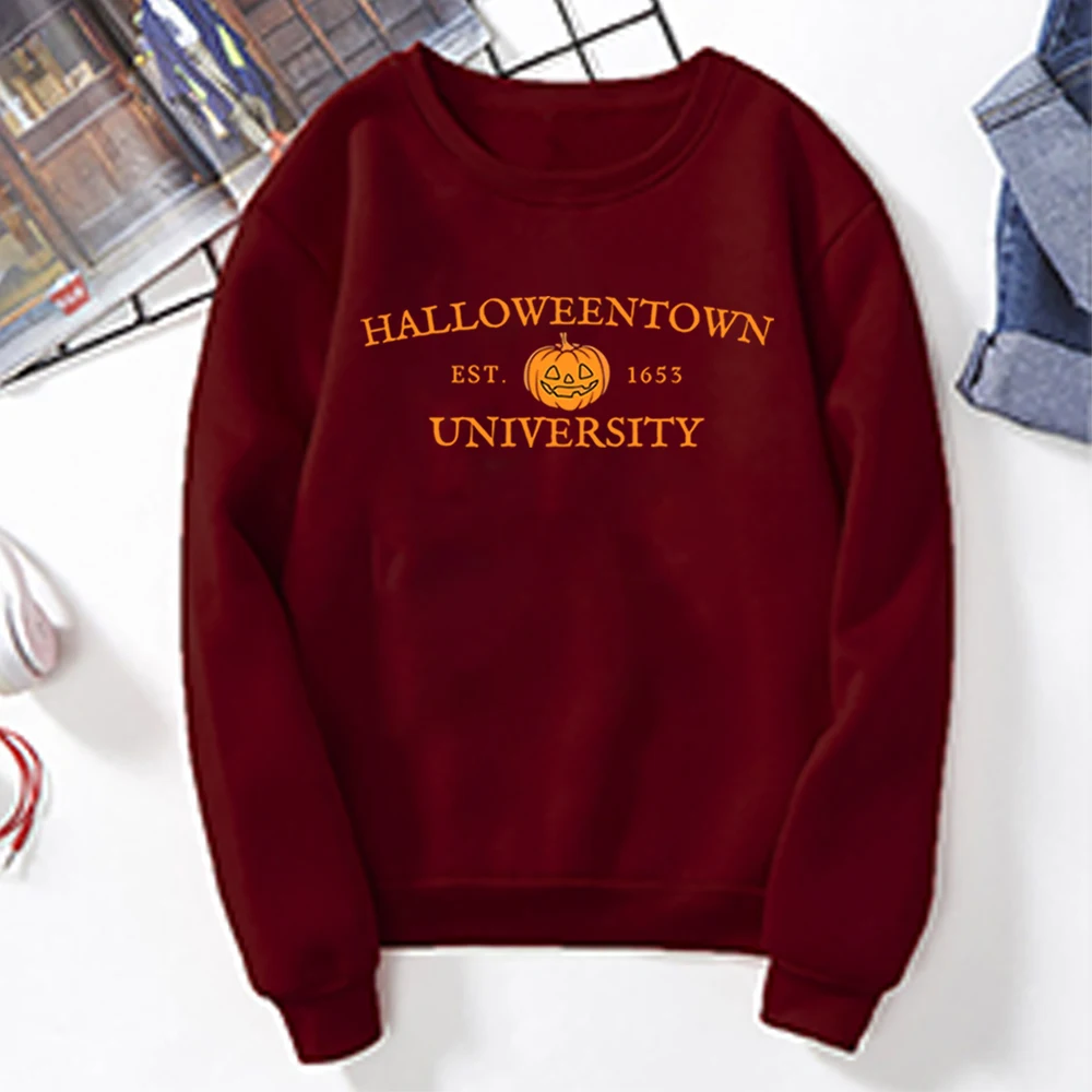 Halloweentown University Est 1998 Sweatshirt HalloweenTown Hoodie Pumpkin Graphic Pullover Halloween Party Sweatshirts Fall Tops