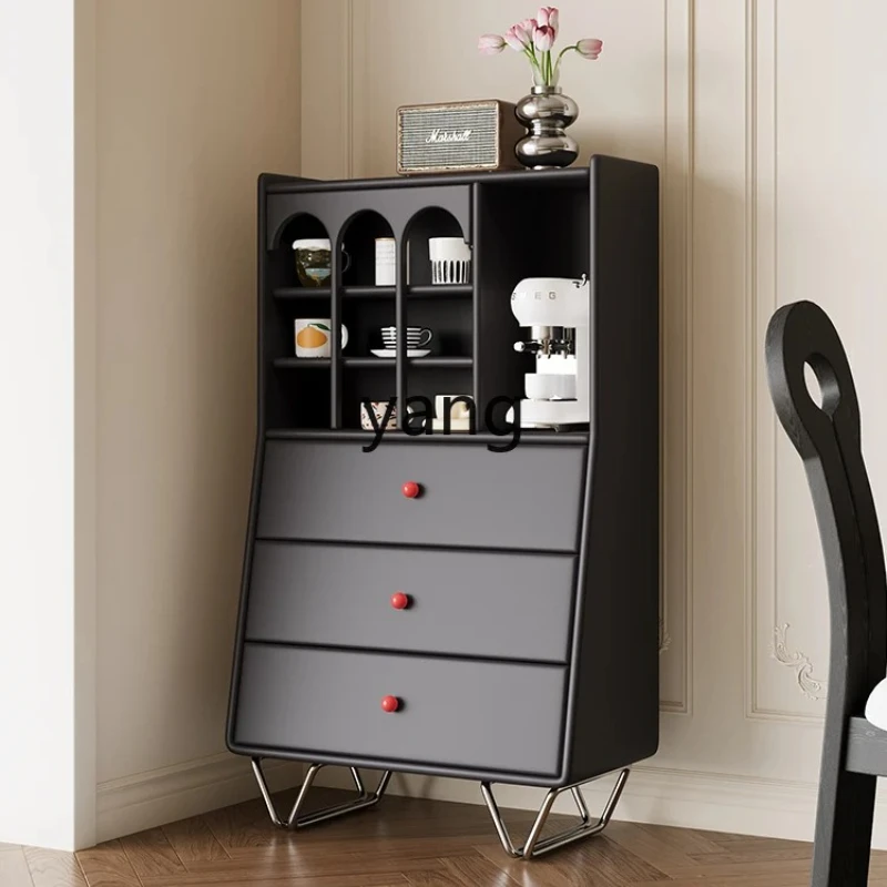 

Yjq Sideboard Cabinet Vintage Chest of Drawers Five-Bucket Cabinet Solid Wood Bedroom Tailstock Storage Bedroom Bedside Cabinet