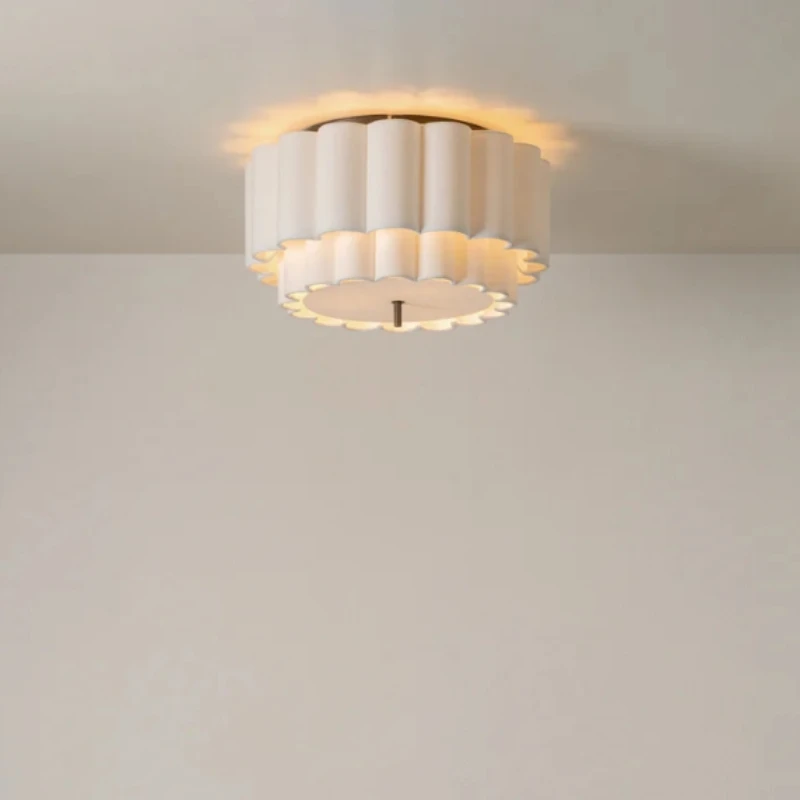 Wabi Sabi Pendant light Fabric Chandelier for Living Dining Bedroom Retro Bohemia Pendant Lamp scalloped natural pendant lamp