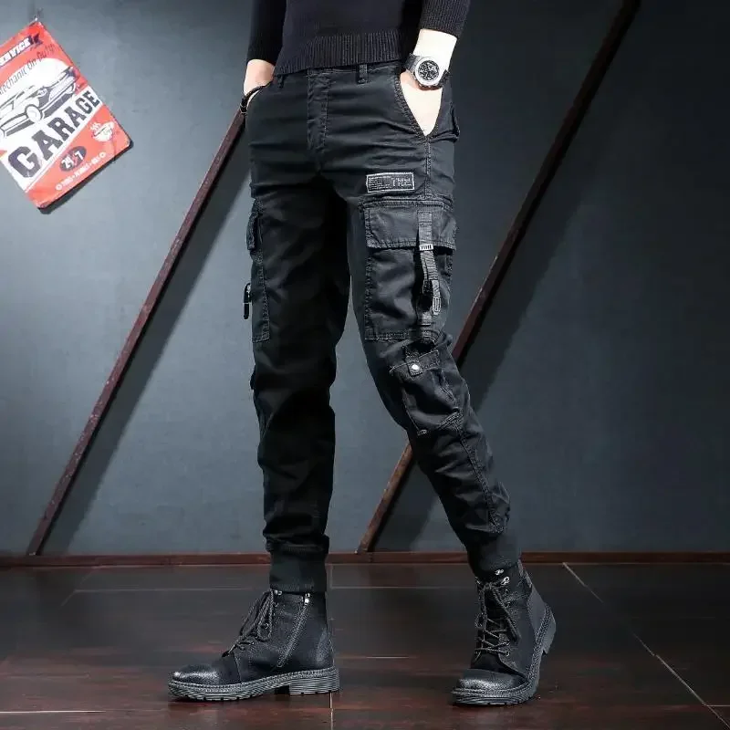 Men’’s Light Luxury Outdoors Sports Jeans,Wear-proof Multi-pocket Cargo Pants,Army Fans Casual Pants,Trendy Harem Trousers;