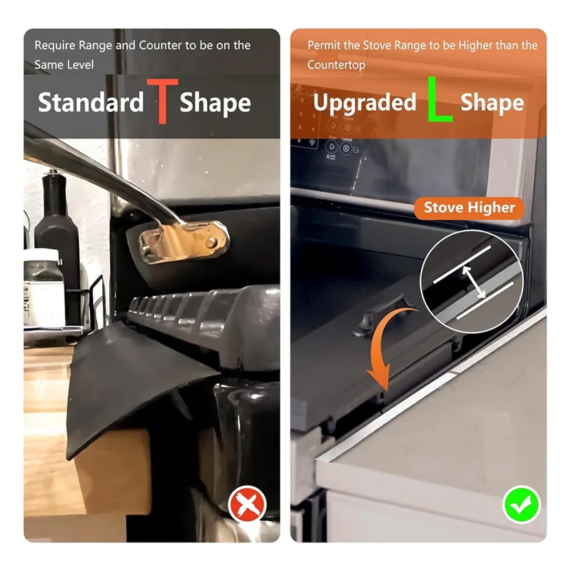 【Hot Selling】2 Pair Stainless Steel Stove Covers, Stove Filler, Stove Guard For Kitchen Oven Counter Side Covers, Range Trim Kit