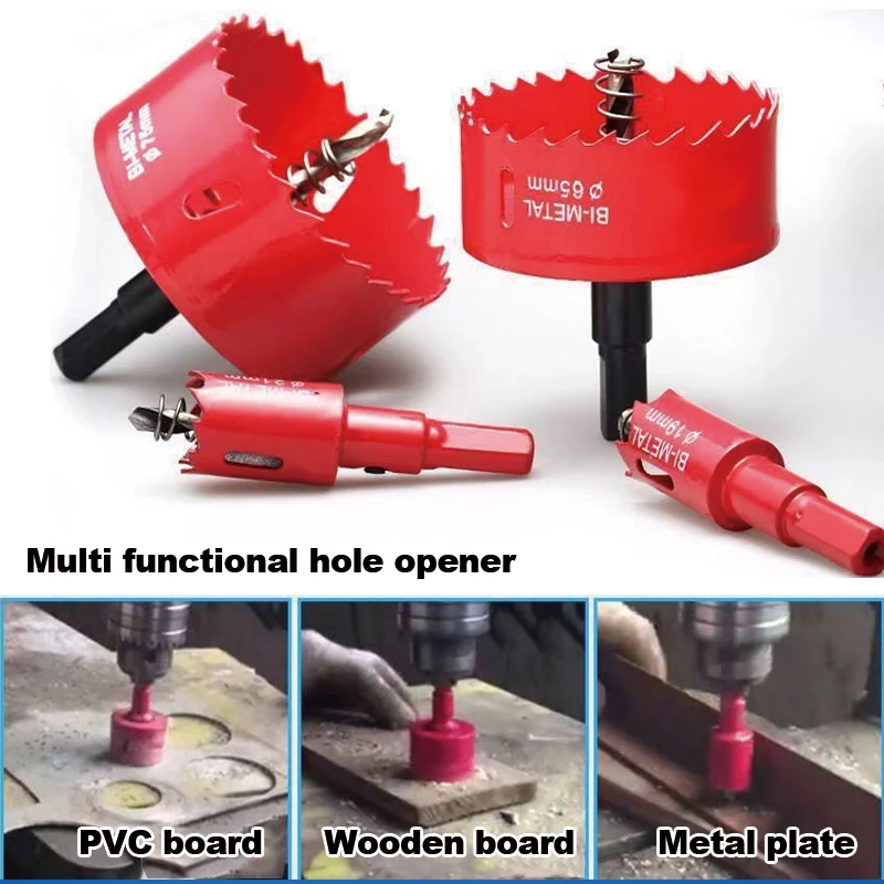 1Pcs M42 Bi-Metal Hole Saw Drill Bit Kit 16-200mm Multi Functional Hole Opener for Quick Opening of Gypsum/PVC/wood/metal Plates