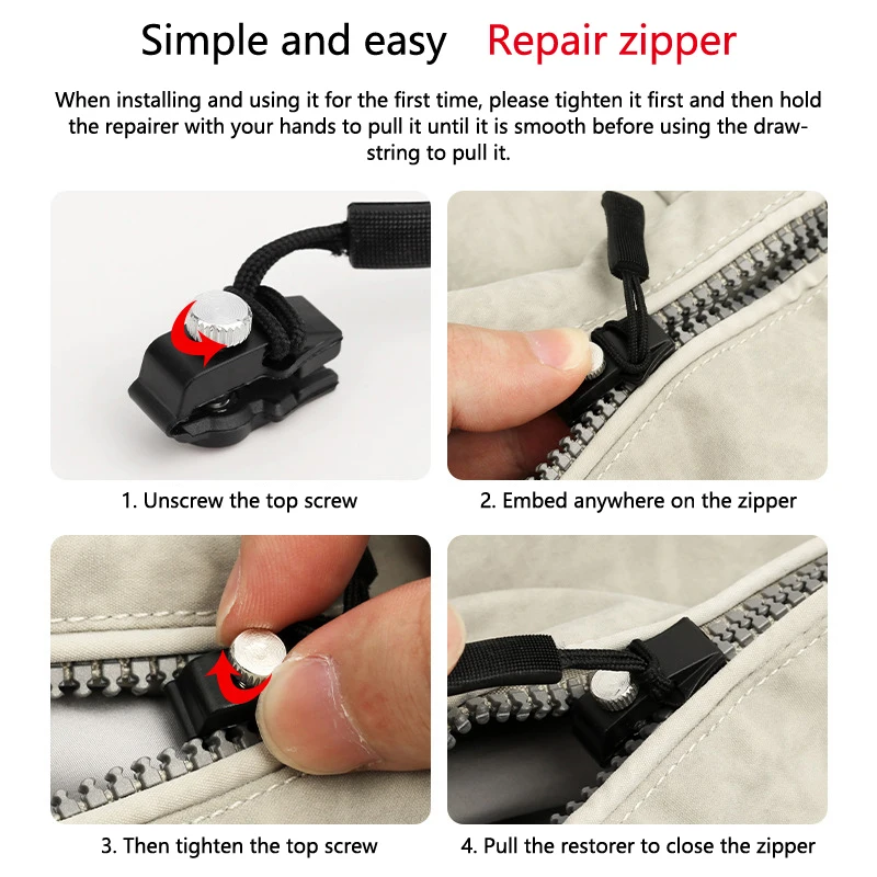 3 STKS Universele Instant Rits Reparatie Vervanging Kit Duurzaam Fix Rits Vervanging Rits Slider Pull Voor Jas Tassen Jas