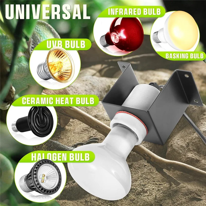 ALIM-Reptile  Socket Heat Lamp Holder Lizard Heat Lamp Bracket Light Heat Lamp Socket Heat Lamp Fixture EU Plug