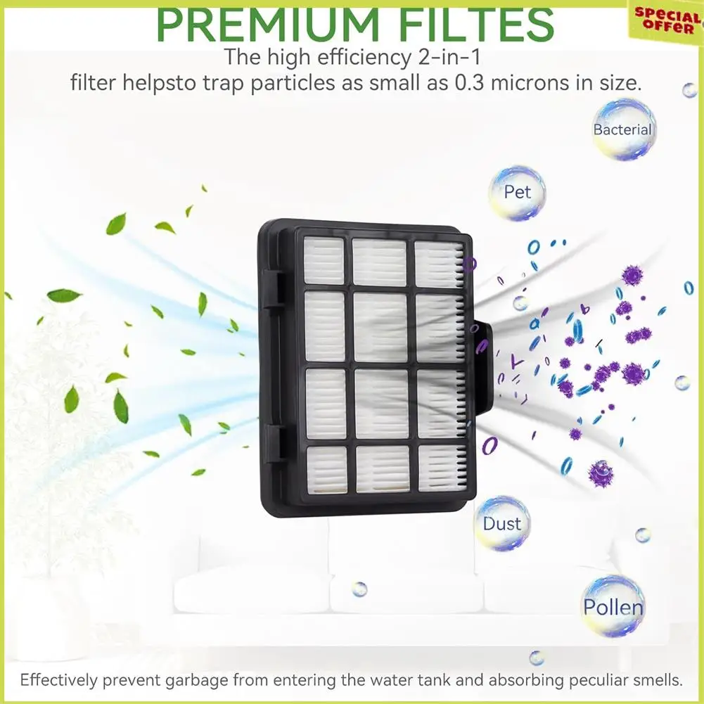 Сменный HEPA-фильтр A34R, совместимый с канистровым пылесосом без мешка EUREKA NEN180 (4 шт.)