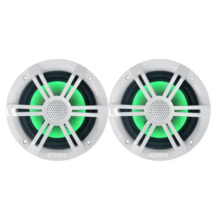 White Black Marine Speaker With RGB Led Lights 6.5
