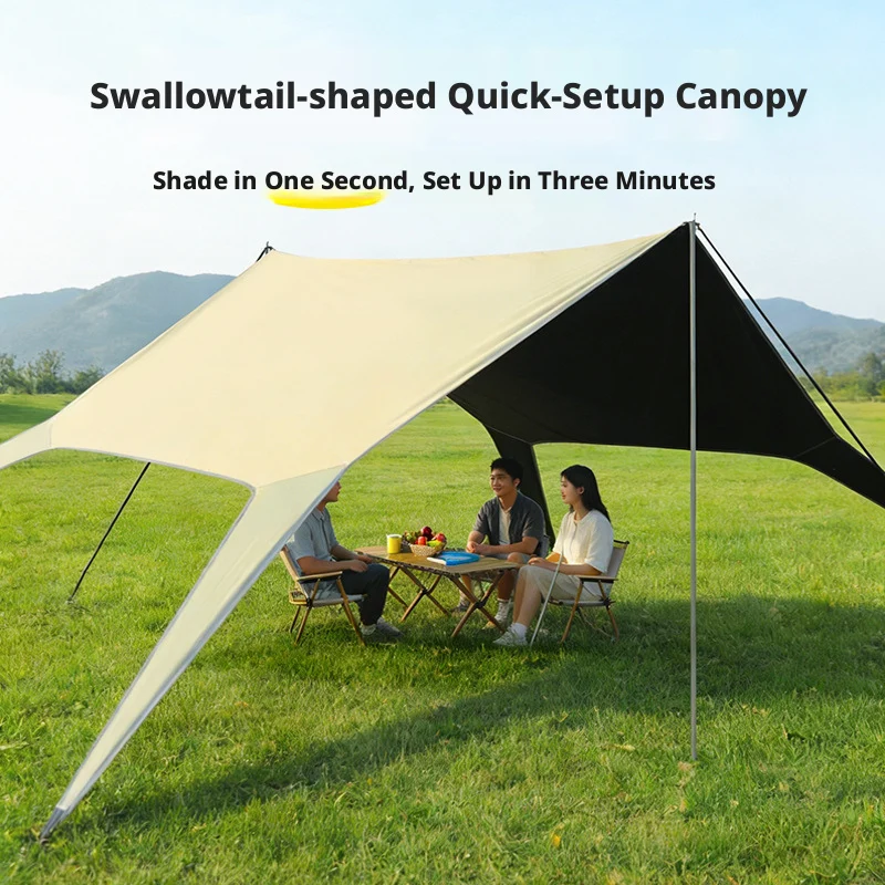 

Большой кемпинговый тент 4.5х6.2м, водонепроницаемый, с дизайном «бабочка», из утолщенной ткани Оксфорд, водонепроницаемый уличный солнцезащитный навес