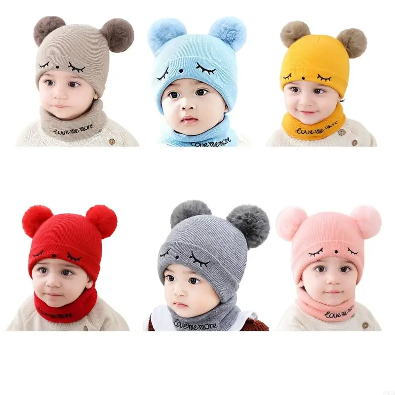 

P88B Toddler Baby Solid Color Winter Hats Knitted Beanie Soft Warm Beanie for Kids