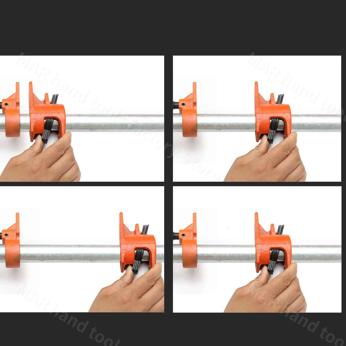 3/4 ”Kẹp Ống Gỗ Dày Thép Gỗ Dán Màn Hình Ống Đầu Kẹp Thợ Mộc Dụng Cụ Cầm Tay 2 Cái 4 bộ