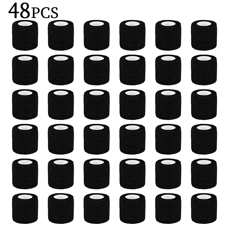 6/12/24/48Pcs Tattoo Bandage POSEIDON Disposable Waterproof Self-adhesive Elastic Bandage Black Assembled Tattoo Bandage