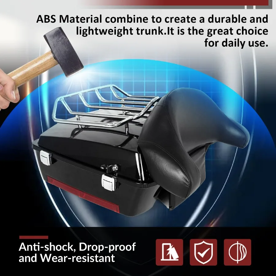 Chopped Pack Backrest Rack For 97-13 Harley Davidson Touring Road Street Glide