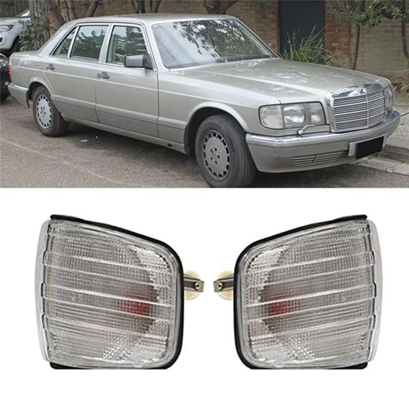 

Corner Light Shell Turn Signal 1Pair For Mercedes Benz S-Class W126 1981-1991 Side Corner Lights Parking Lamp