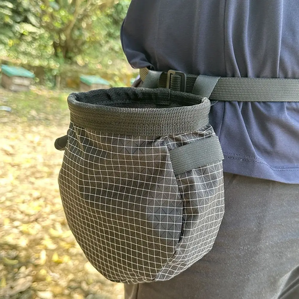 Portable Rock Climbing Chalk Bag Waterproof Drawstring Magnesium Powder Waist Pouch Wear-resistant Reusable