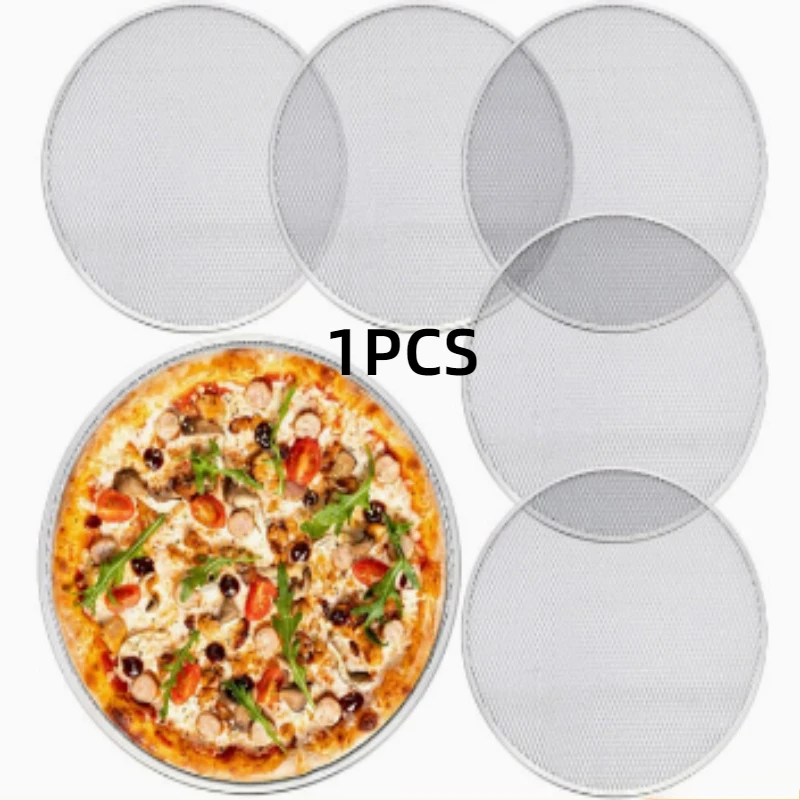1PC Pizza Screen Pan Baking Tray Aluminum Alloy with Holes pizza Crisper tray Grill Mesh baking pan Round Screen Bakeware