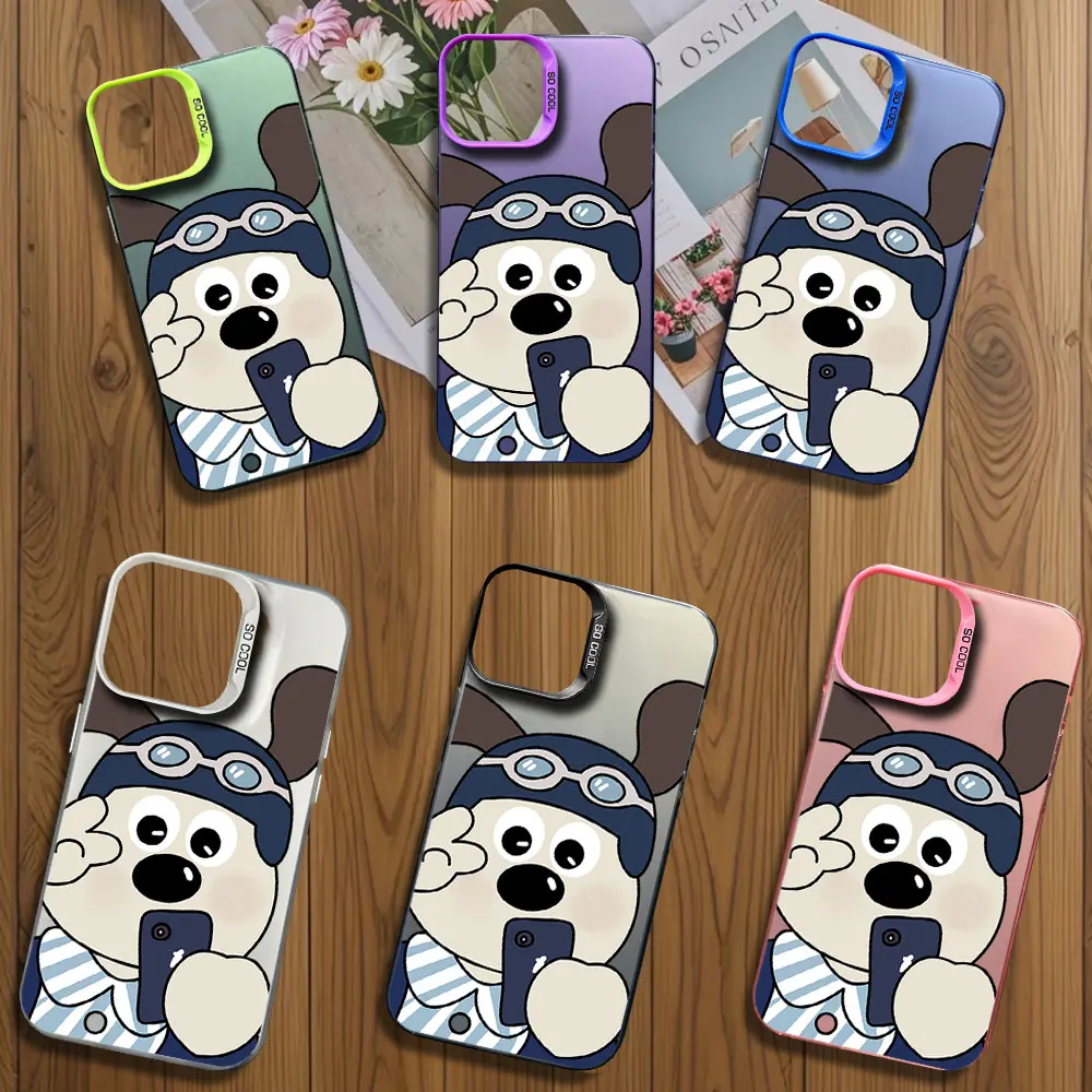 Cartoon dog Silicone funny Printstream Phone Case for iPhone 12 11 13 IMD 14 15 16 Max Pro Plus Laser Cover