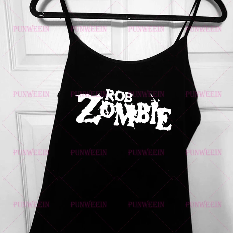 Punk Rob Zombie Gothic Vintage Y2k 90s Cute slim top Harajuku Graphic Black Rock hip hop fun chic Streetwear sexy club Tank Top