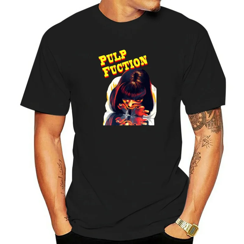 Pulp Fiction Movie Poster MenT Shirt Streetwear Harajuku Tshirts Designer T Shirts Black Of White T-Shirts Tops For Man