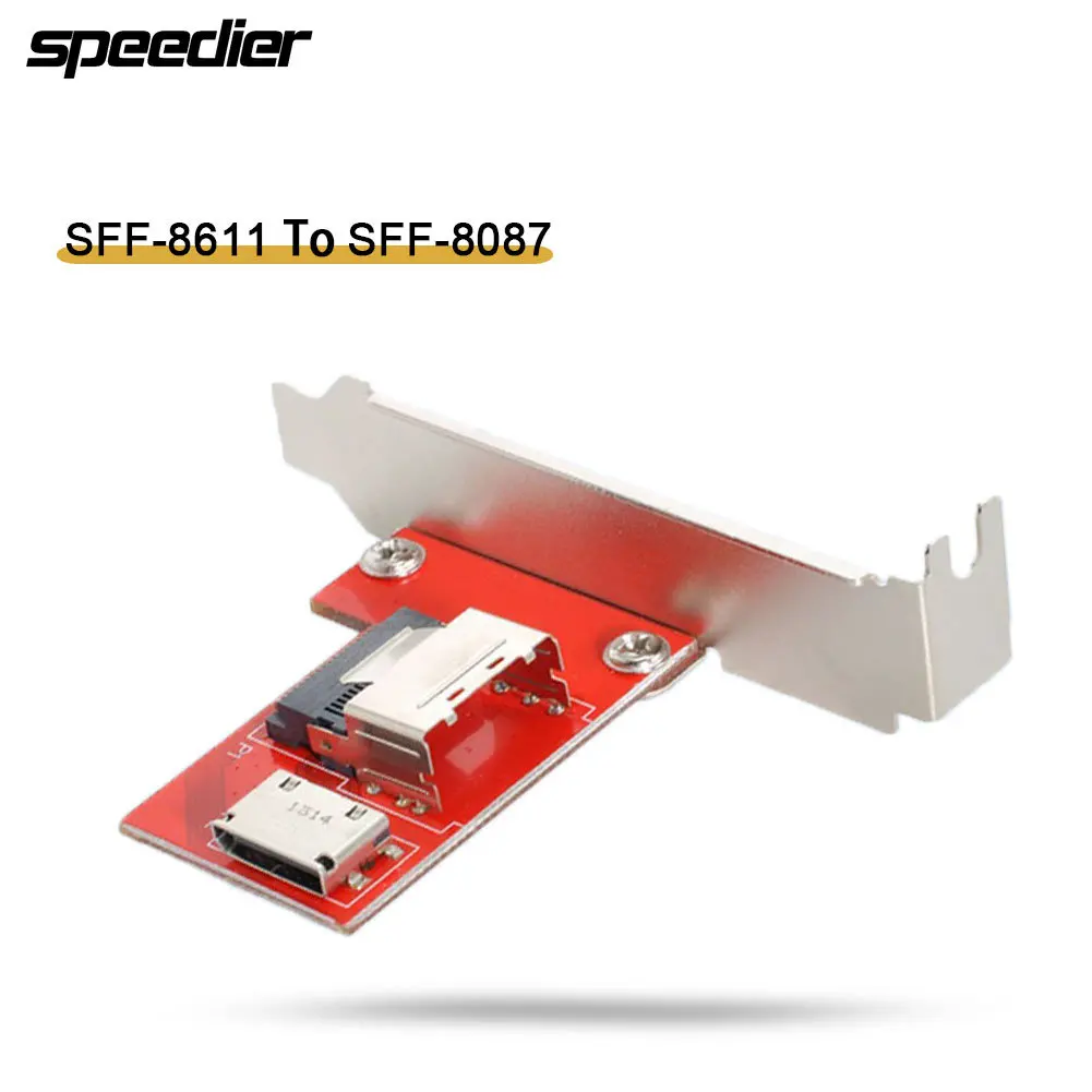 

PCI-Express 4.0 Mini SAS SFF-8087 To Oculink SFF-8611 SFF-8612 PCBA Female Adapter Card with Bracket