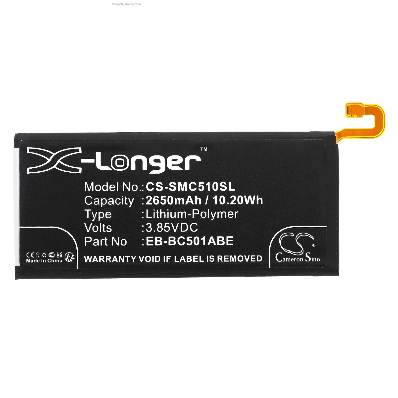 Cameron Sino 3.85V 2650mAh Mobile, SmartPhone Battery EB-BC501ABE for Samsung Galaxy C5 Pro, GT-C501, GT-C5010, GT-C5018 +TOOLS